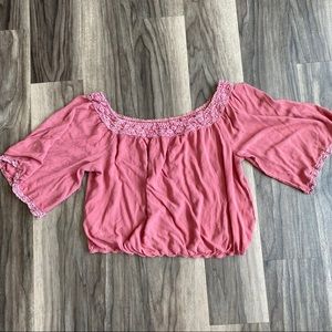 New York and Co Burnt Orange Off Shoulder Blouse